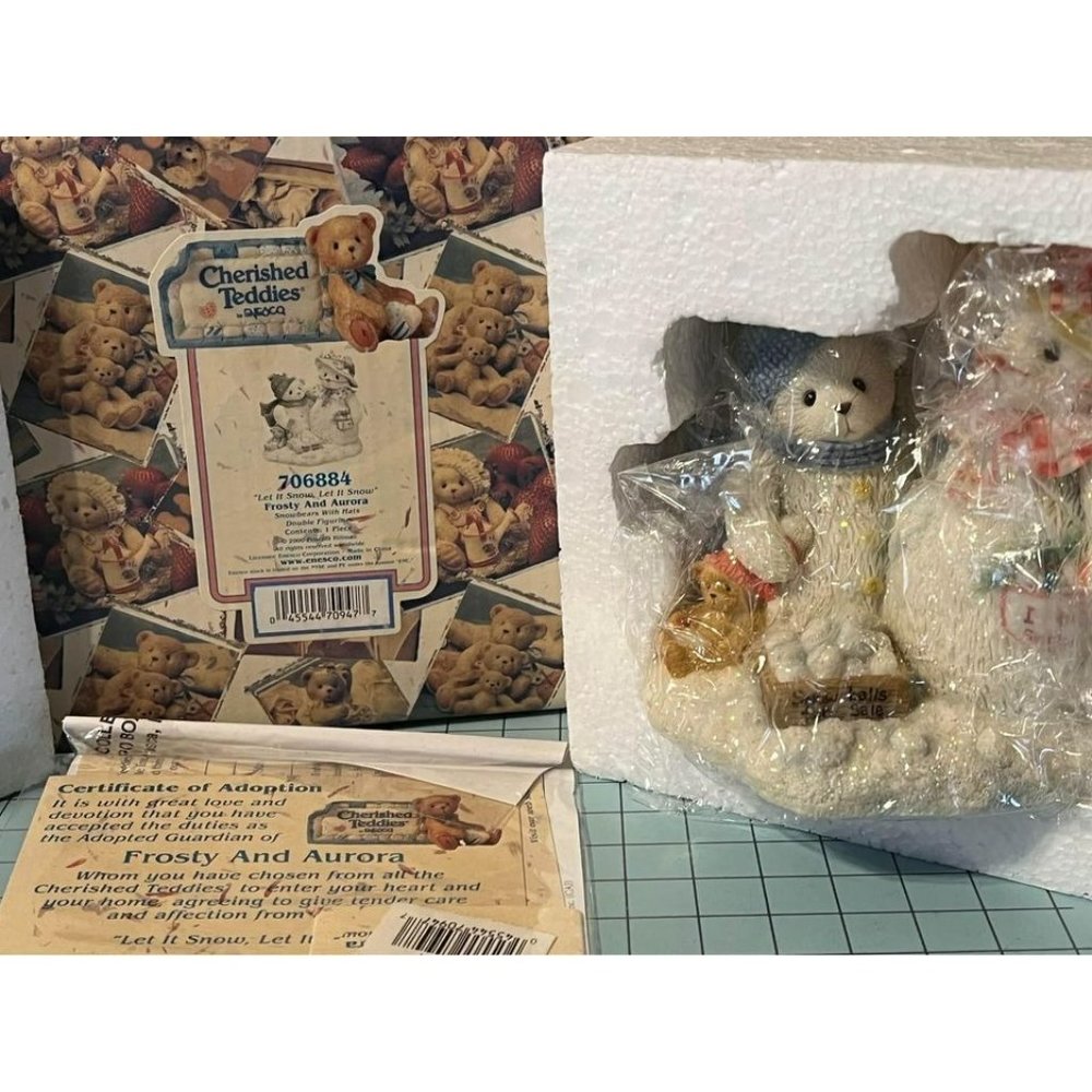 Cherished Teddies Frosty And Aurora NIB With Paperwork